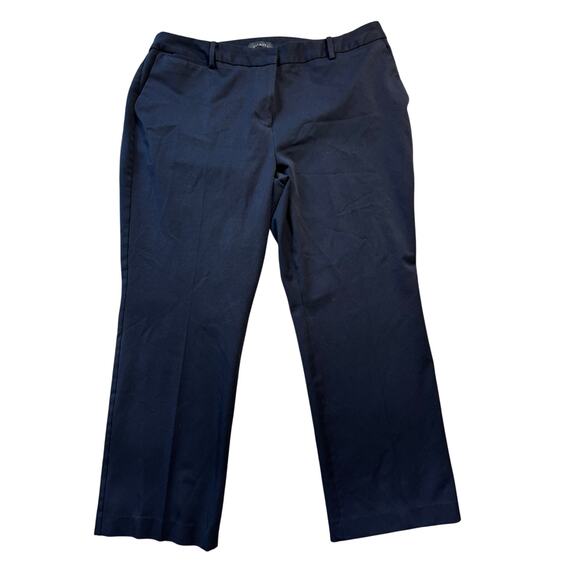 TALBOTS NAVY BLUE Dress Pants, size 20W Barely Boot; Elastic Waist - Picture 1 of 9
